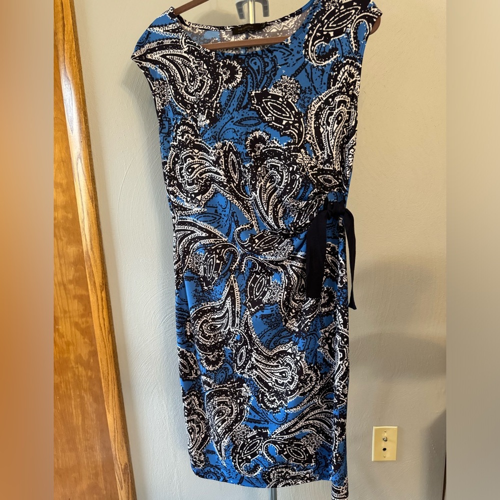 UVGC The Limited Blue, Black & Blue Paisley Dress, Size L